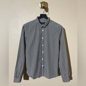 Women's Black and White Checkered Blouse
